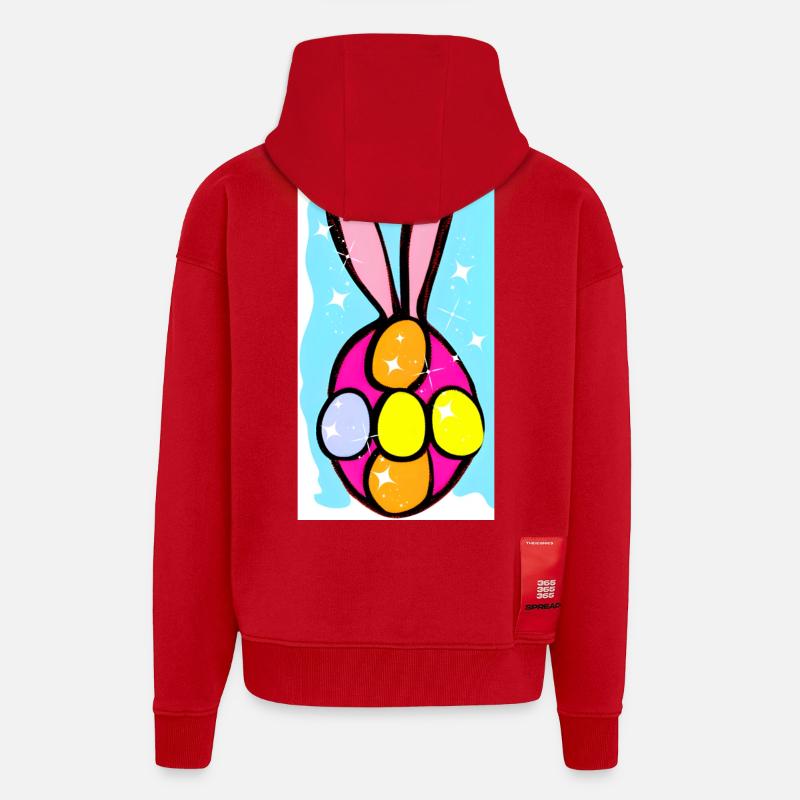 Bunte Osterhasen-Eier Illustration - Zip Hoodie - made by SPREAD - Rot