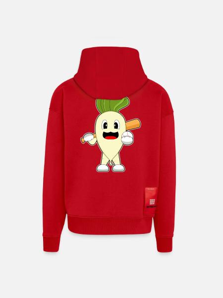 Radish Baseball Baseball Bat - Zip Hoodie - made by SPREAD - red