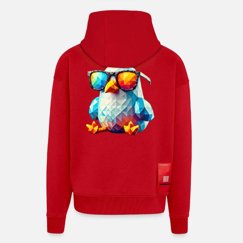 mouette cool lunettes de soleil - Veste à capuche bio épaisse oversize fabriqué en UE - rouge