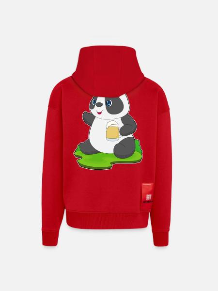 Panda Beer - Zip Hoodie - made by SPREAD - red