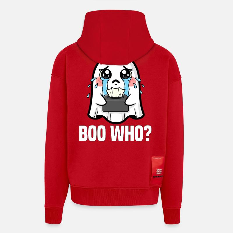 WER WIRD AUSGEBUHT? - GHOST HALLOWEEN - Zip Hoodie - made by SPREAD - Rot