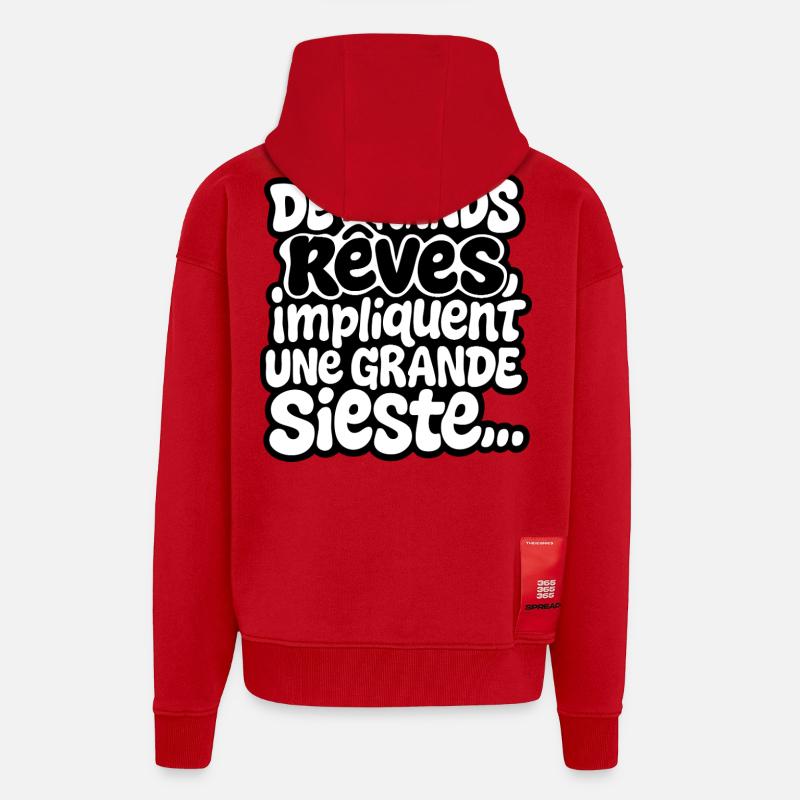 Große Träume beinhalten ein großes Nickerchen - Zip Hoodie - made by SPREAD - Rot