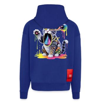 Psychedelische Katze Surreale Kunst Design - Zip Hoodie - made by SPREAD - Iconic Blue - Hinten