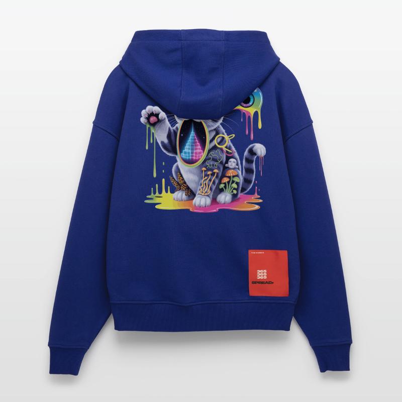 Psychedelische Katze Surreale Kunst Design Zip Hoodie - made by SPREAD