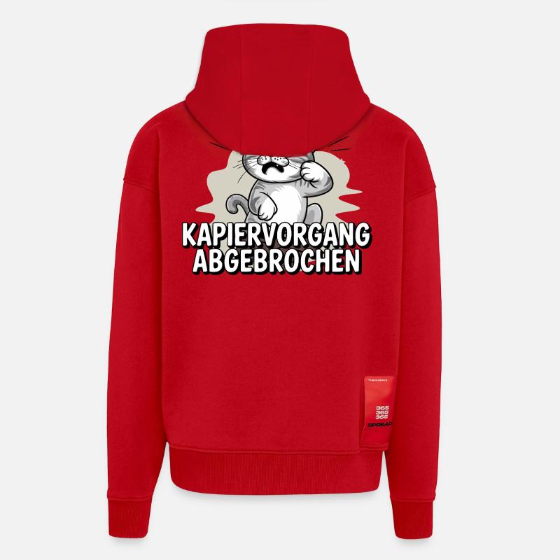 Copying process aborted – cat confused - Zip Hoodie - made by SPREAD - red