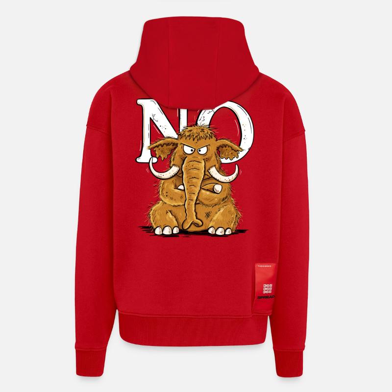 Nö Mammut Statement Nein Einfach Nö - Zip Hoodie - made by SPREAD - Rot