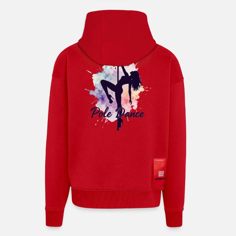 Pole Dance Poledancerinnen Aquarell stark Geschenk - Zip Hoodie - made by SPREAD - Rot