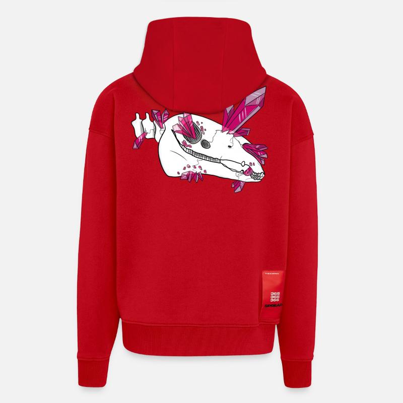 Kristallschädel - Pferd (von Leni Riosa) - Zip Hoodie - made by SPREAD - Rot
