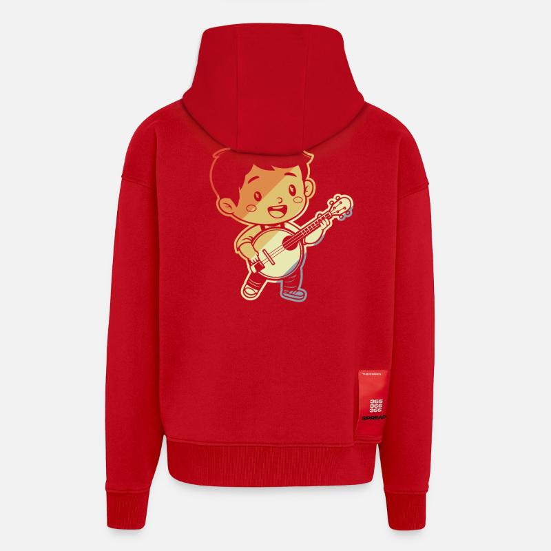 Kleiner Banjoist Comic - Zip Hoodie - made by SPREAD - Rot