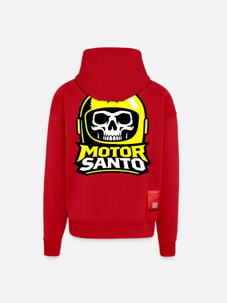 Motor Santo Skull Logo - Zip Hoodie - made by SPREAD - red