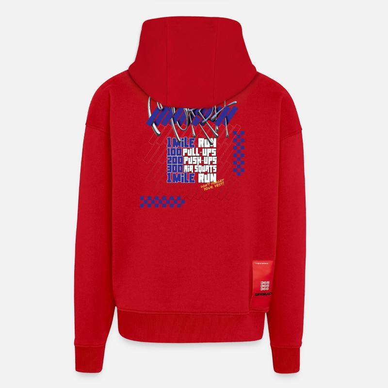 Murph Hero WOD CrossTraining Lichtgrafik-Version - Zip Hoodie - made by SPREAD - Rot