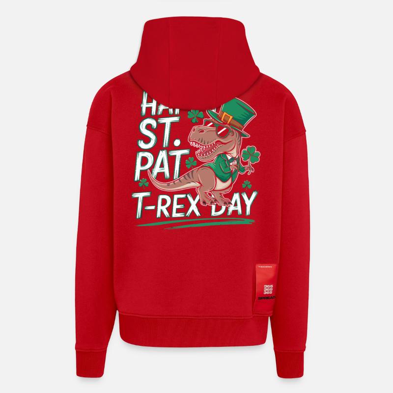 St Patricks T-Rex Hut - Zip Hoodie - made by SPREAD - Rot