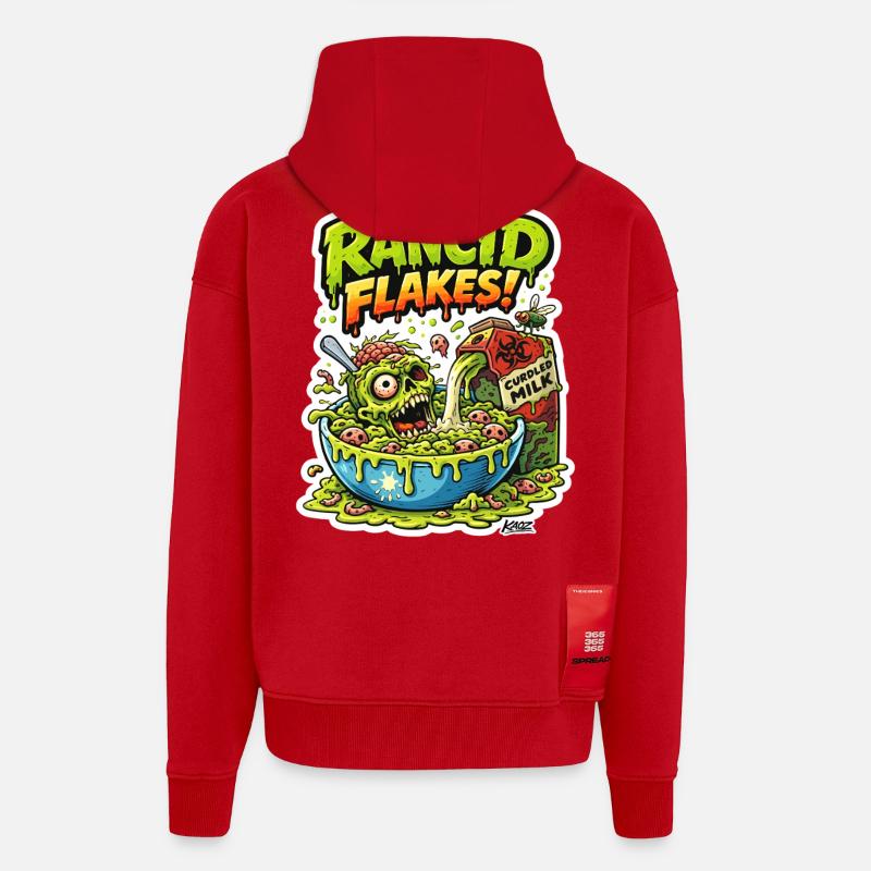 Ekelhaftes Schädelflockenmonster - Zip Hoodie - made by SPREAD - Rot