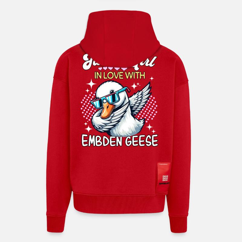 Emdengans Mädchen Embden Goose - Zip Hoodie - made by SPREAD - Rot