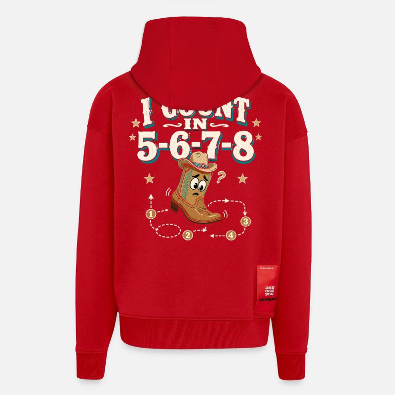 Compte 5-6-7-8 - Veste à capuche bio épaisse oversize fabriqué en UE - rouge