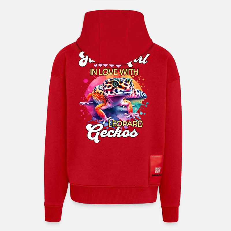 Mädchen Leopardgecko - Zip Hoodie - made by SPREAD - Rot