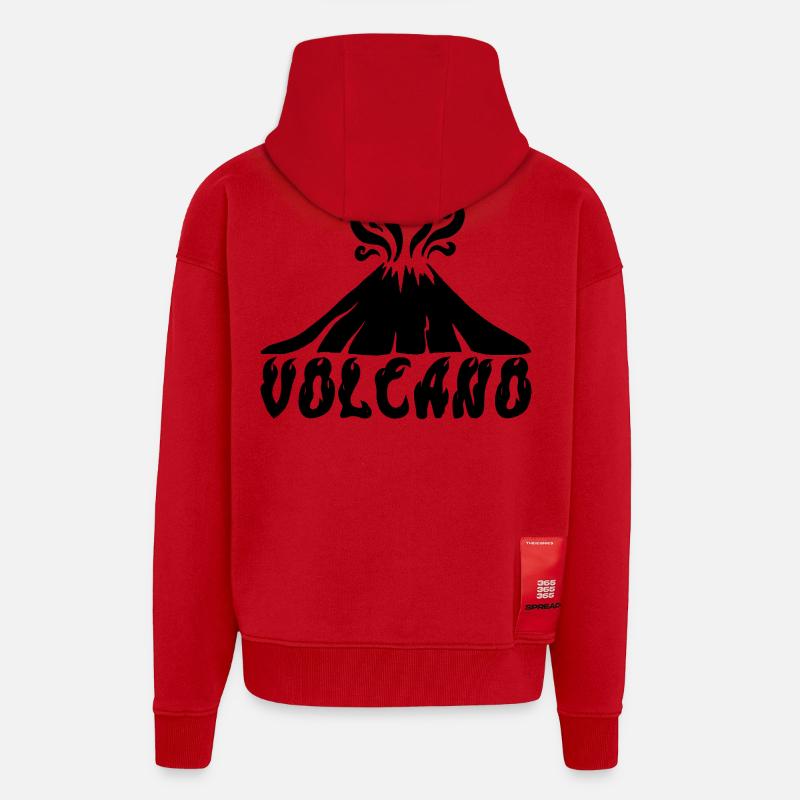Schwarzer Vulkan - Zip Hoodie - made by SPREAD - Rot