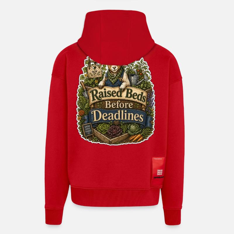 Raised Beds Before Deadlines - Zip Hoodie - made by SPREAD - Rot