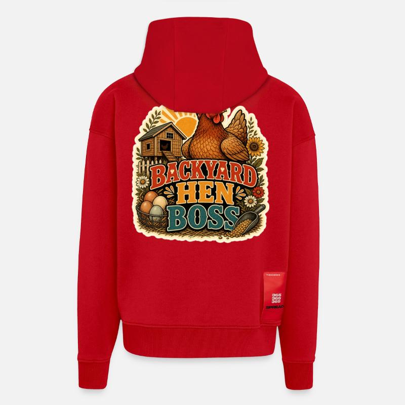 BACKYARD HEN - Zip Hoodie - made by SPREAD - Rot