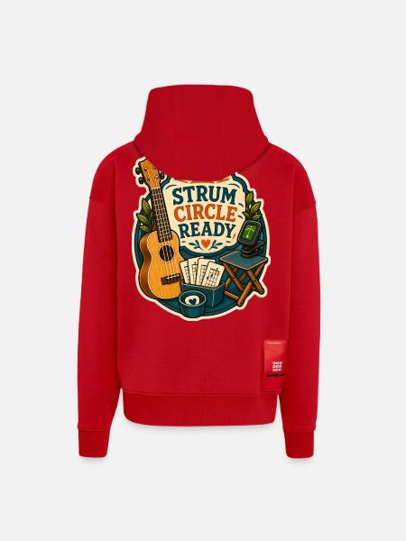 STRUM CIRCLE READY - Zip Hoodie - made by SPREAD - red