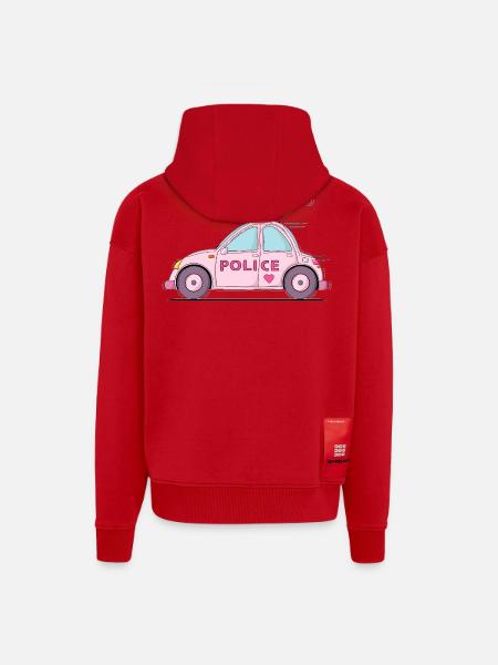 Polizeiauto Police Rosa - Zip Hoodie - made by SPREAD - Rot