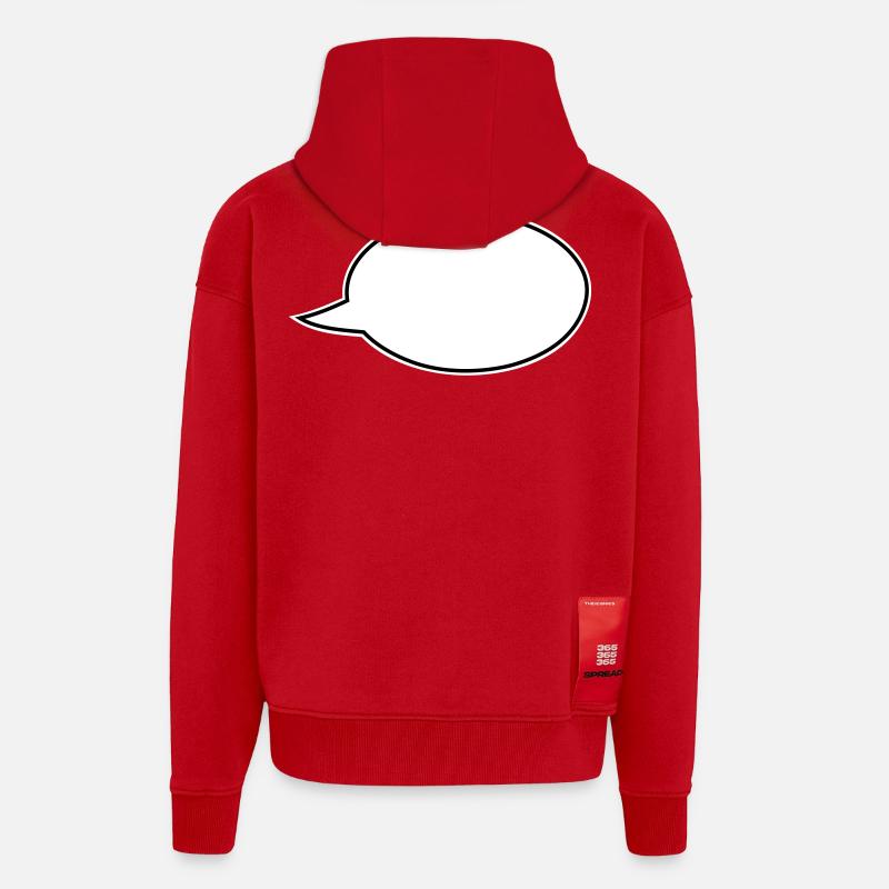 Speech bubble comic right - Zip Hoodie - made by SPREAD - red