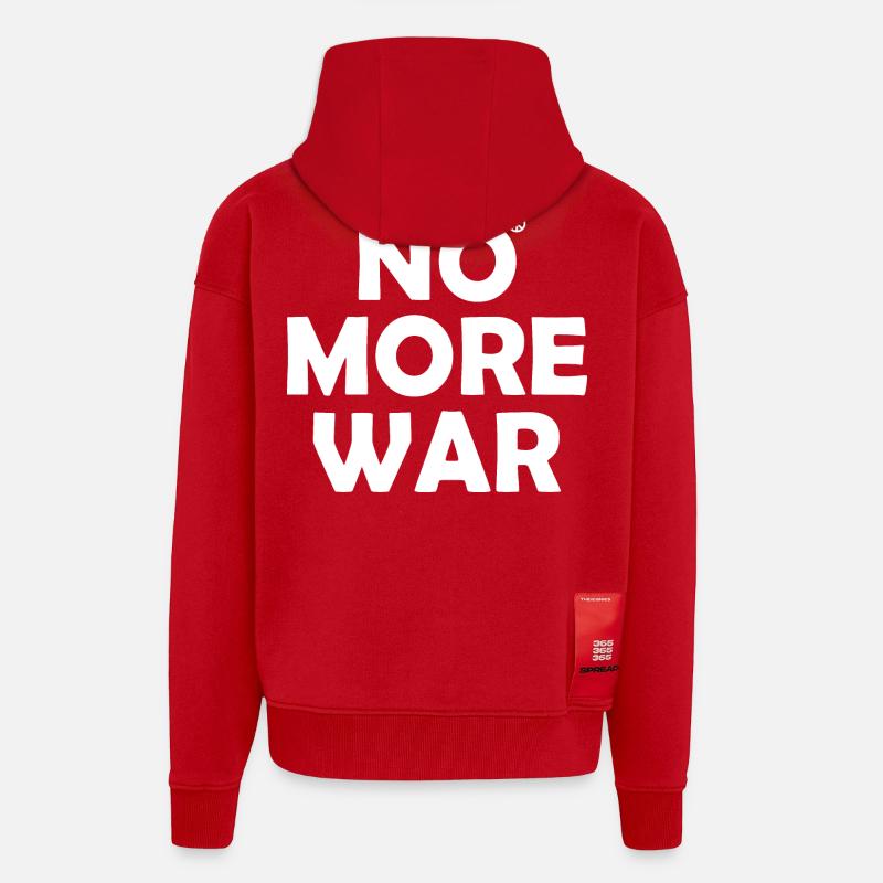 No more war - Zip Hoodie - made by SPREAD - red
