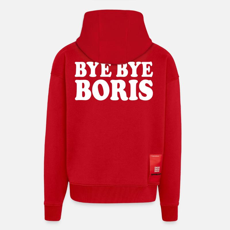 Bye bye boris - Veste à capuche bio épaisse oversize fabriqué en UE - rouge
