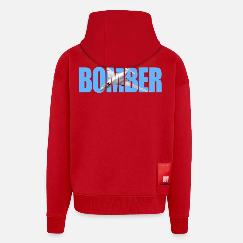 Bomber Tu-160 - Zip Hoodie - made by SPREAD - red