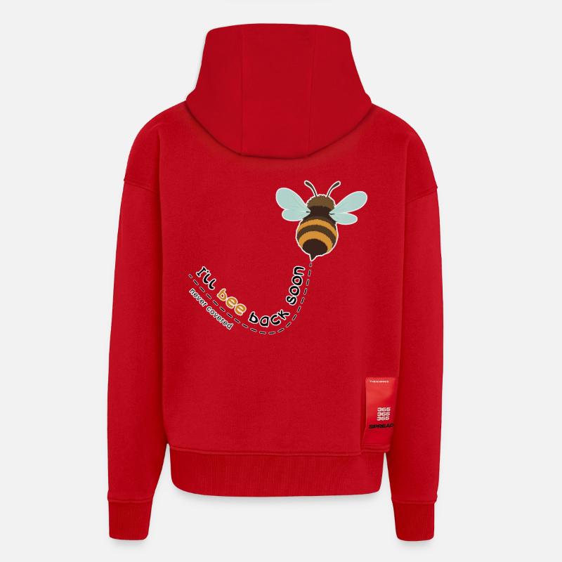 I'll bee back soon - Zip Hoodie - made by SPREAD - red