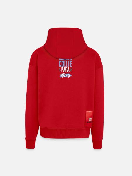 border collie hunde papa - Zip Hoodie - made by SPREAD - Rot