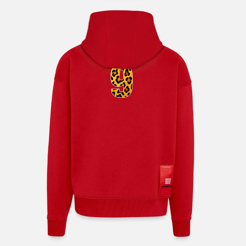 Leopard 9 Sonnenprint - Zip Hoodie - made by SPREAD - Rot