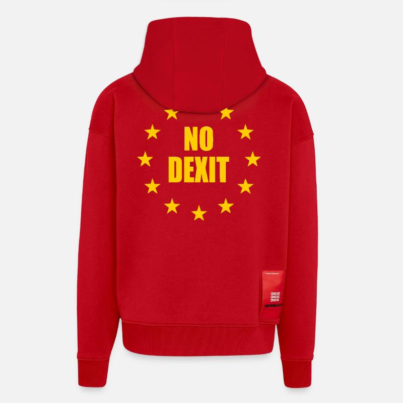 No dexit - Zip Hoodie - made by SPREAD - red