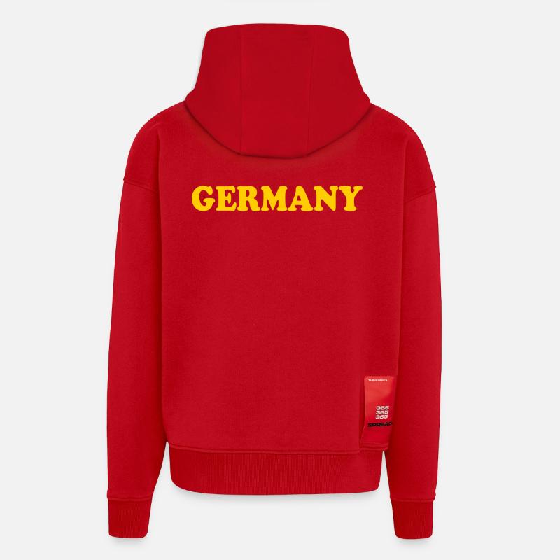 Germany - Veste à capuche bio épaisse oversize fabriqué en UE - rouge