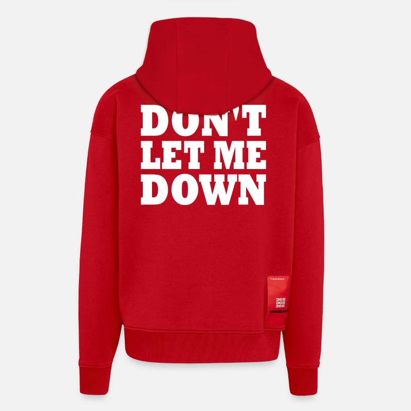 Don't let me down - Veste à capuche bio épaisse oversize fabriqué en UE - rouge
