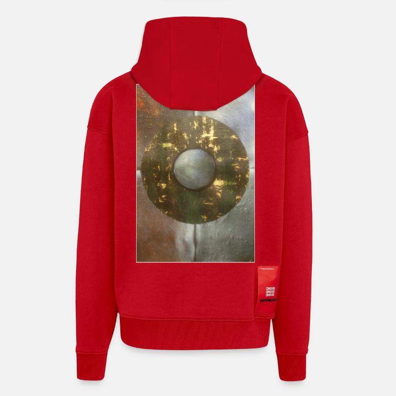 4Elemente - Veste à capuche bio épaisse oversize fabriqué en UE - rouge