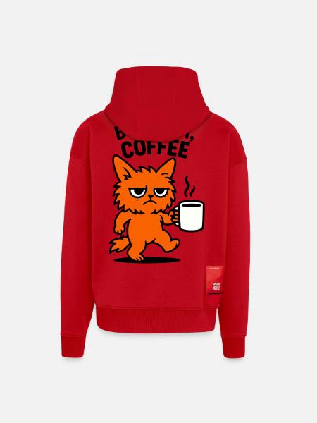 But first coffee cat - Zip Hoodie - made by SPREAD - Rot