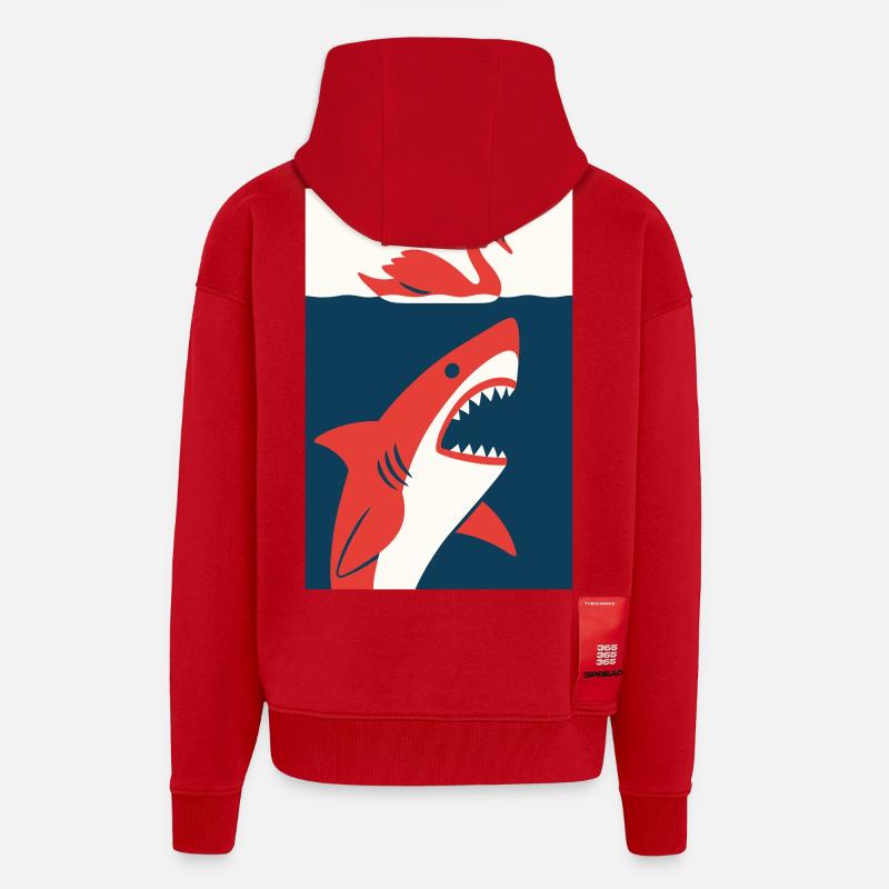 Schwan trifft Hai #2 - Zip Hoodie - made by SPREAD - Rot