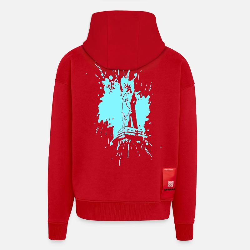 Freiheitsstatue in a Splash > Vectorgraphic - Zip Hoodie - made by SPREAD - Rot