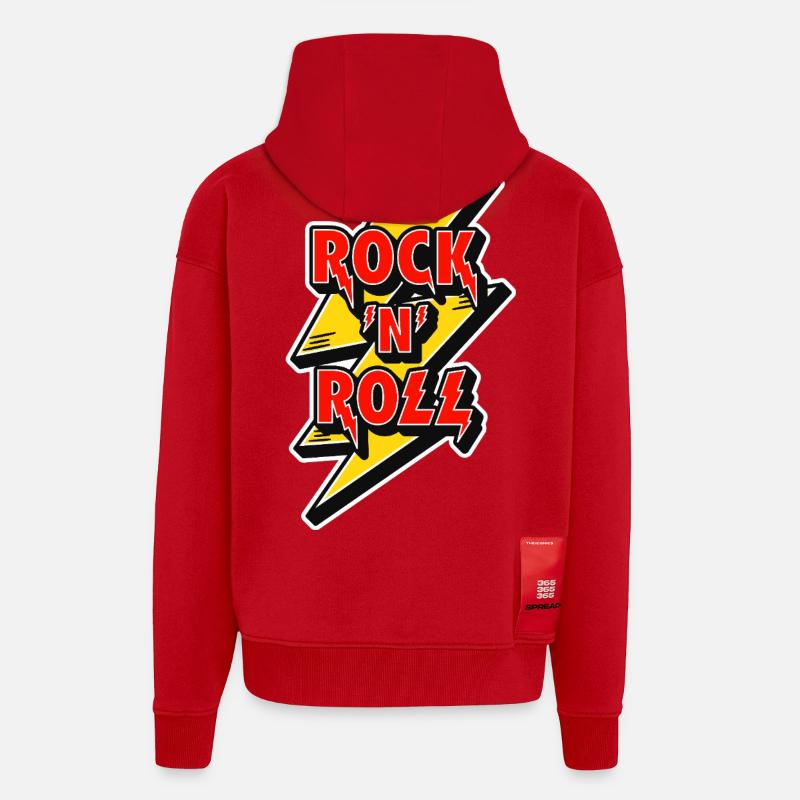 Rock N Roll Lightning Bolt Emblem - Zip Hoodie - made by SPREAD - Rot