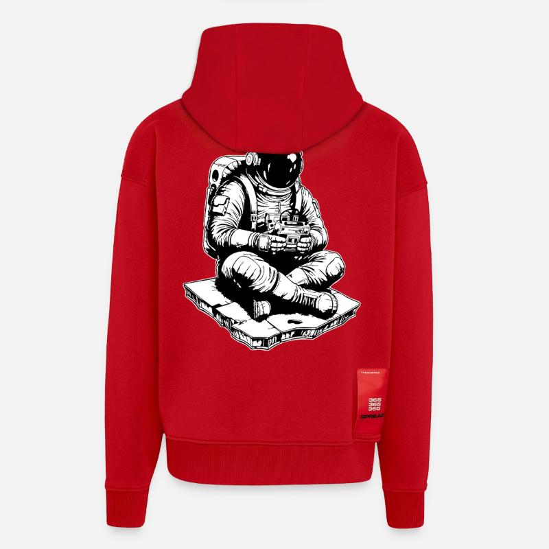 Astronaut Gaming Space Console - Zip Hoodie - made by SPREAD - red