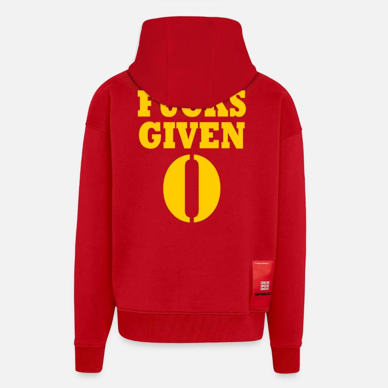 Zero fucks given - Veste à capuche bio épaisse oversize fabriqué en UE - rouge
