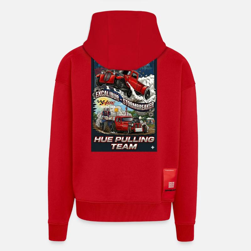 Tshirt_Hue_Pulling_Team - Zip Hoodie - made by SPREAD - red