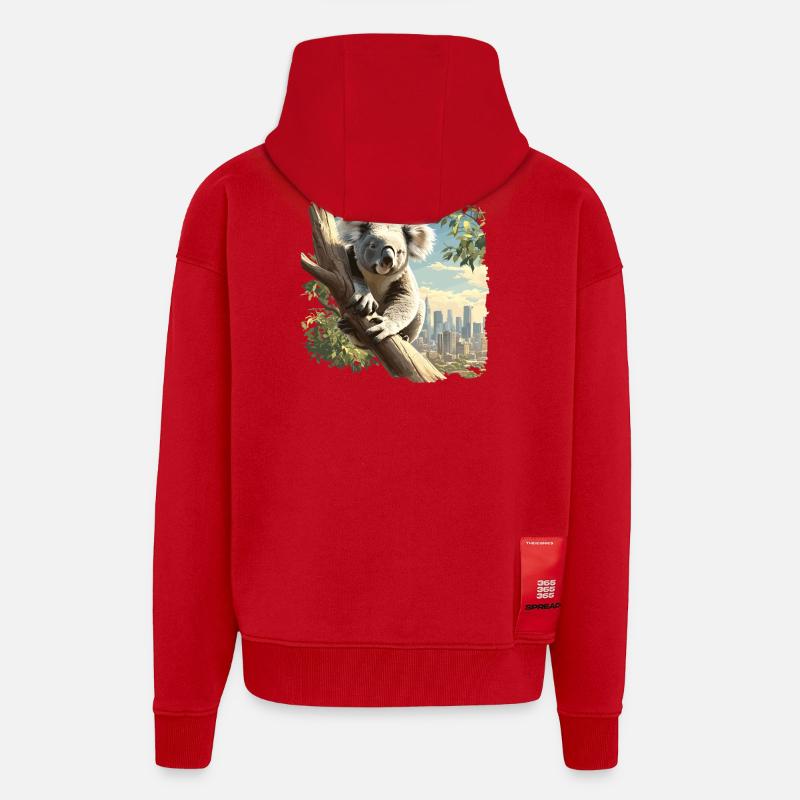 Koalas Koala - Zip Hoodie - made by SPREAD - red