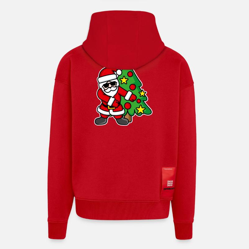 Weihnachtsmann-Weihnachtsbaum FLOSS DANCE FLOSSING - Zip Hoodie - made by SPREAD - Rot