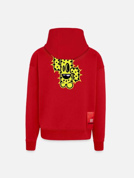 cactus high five comic - Zip Hoodie - made by SPREAD - red