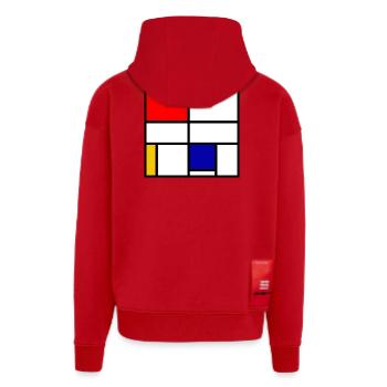 Mondrian 3 - Zip Hoodie - made by SPREAD - red - Back
