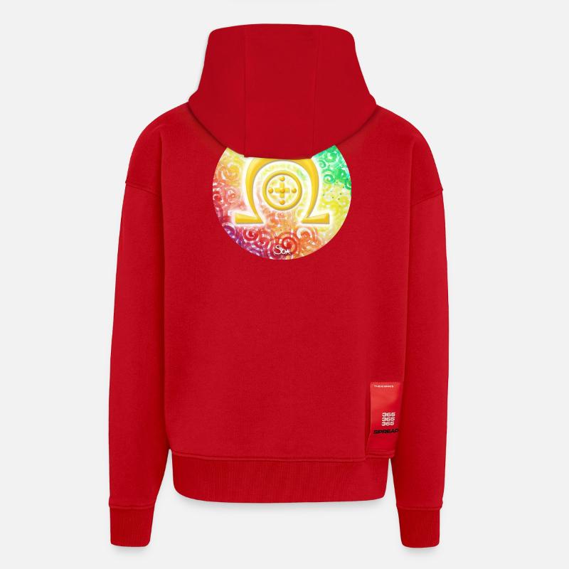 Regenbogen-Dimensionssymbol Heilung - Sonja Ariel - Zip Hoodie - made by SPREAD - Rot