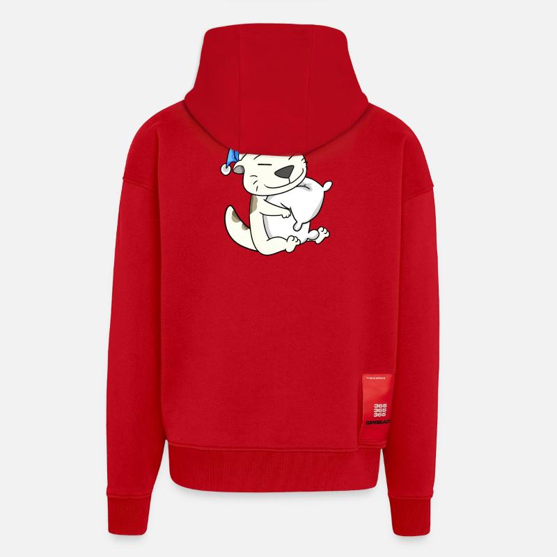 Katze Katzenrasse Devon Rex - Zip Hoodie - made by SPREAD - Rot