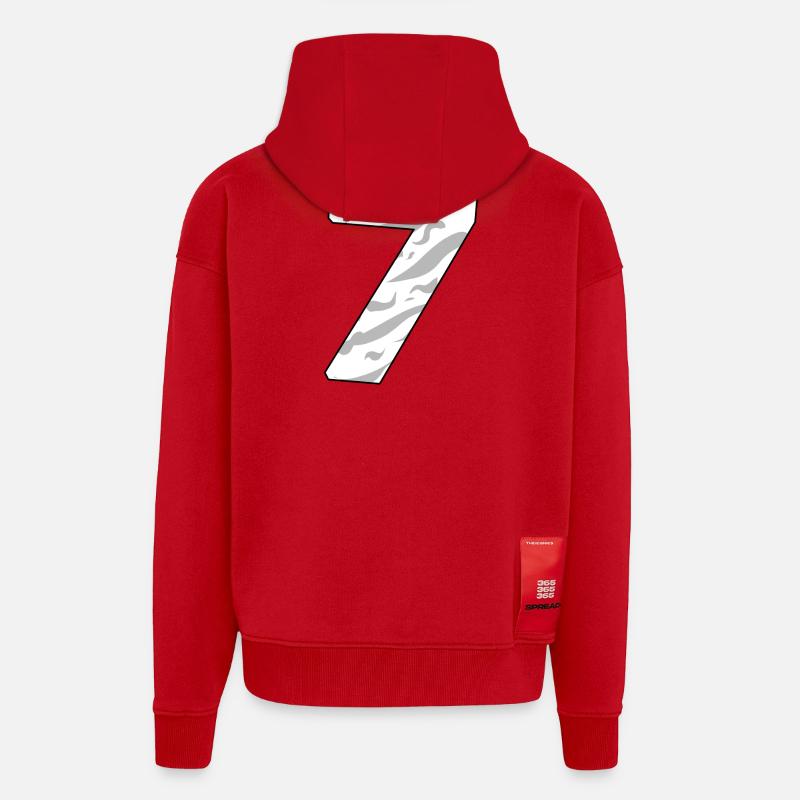 7 - Veste à capuche bio épaisse oversize fabriqué en UE - rouge